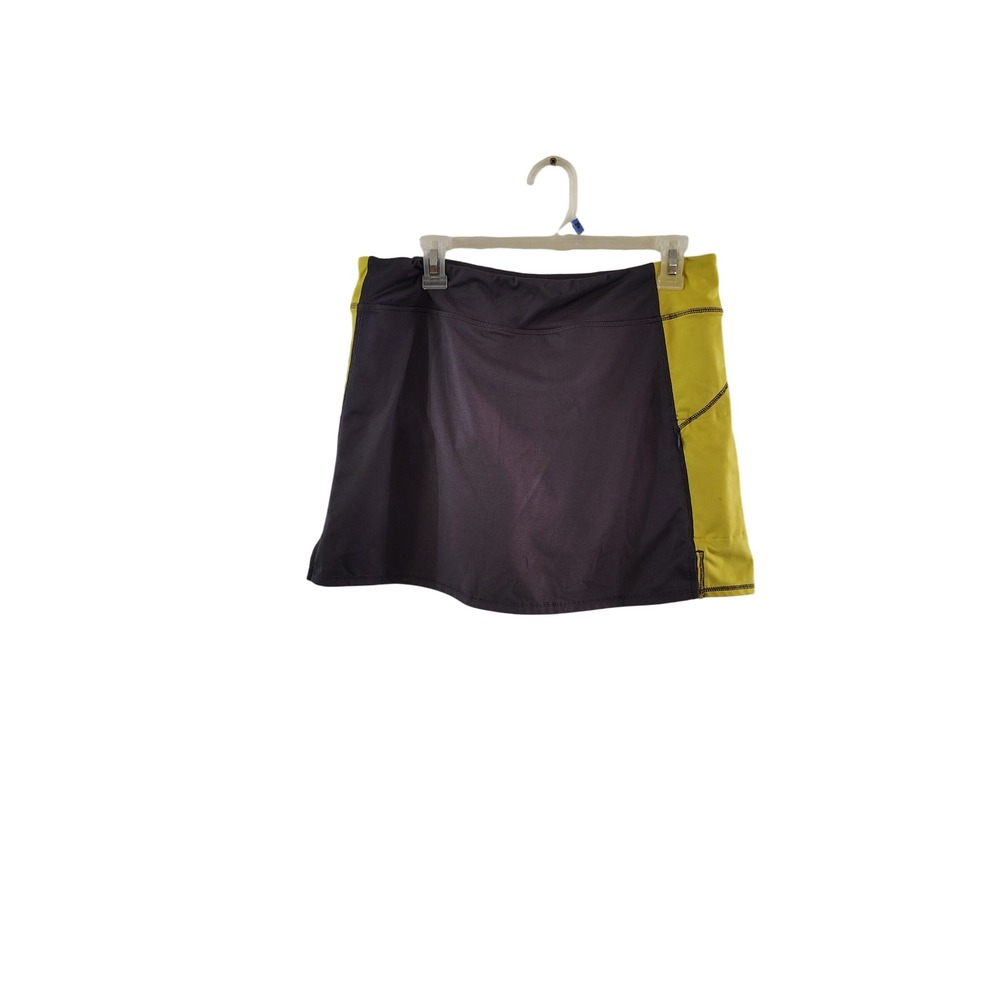Soybu Lotus Fit Womens Grey Lime Green Colorblock Athletic Tennis Skort Large